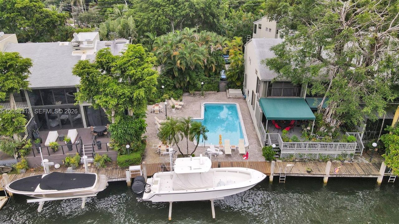 Aerial view of community pool.