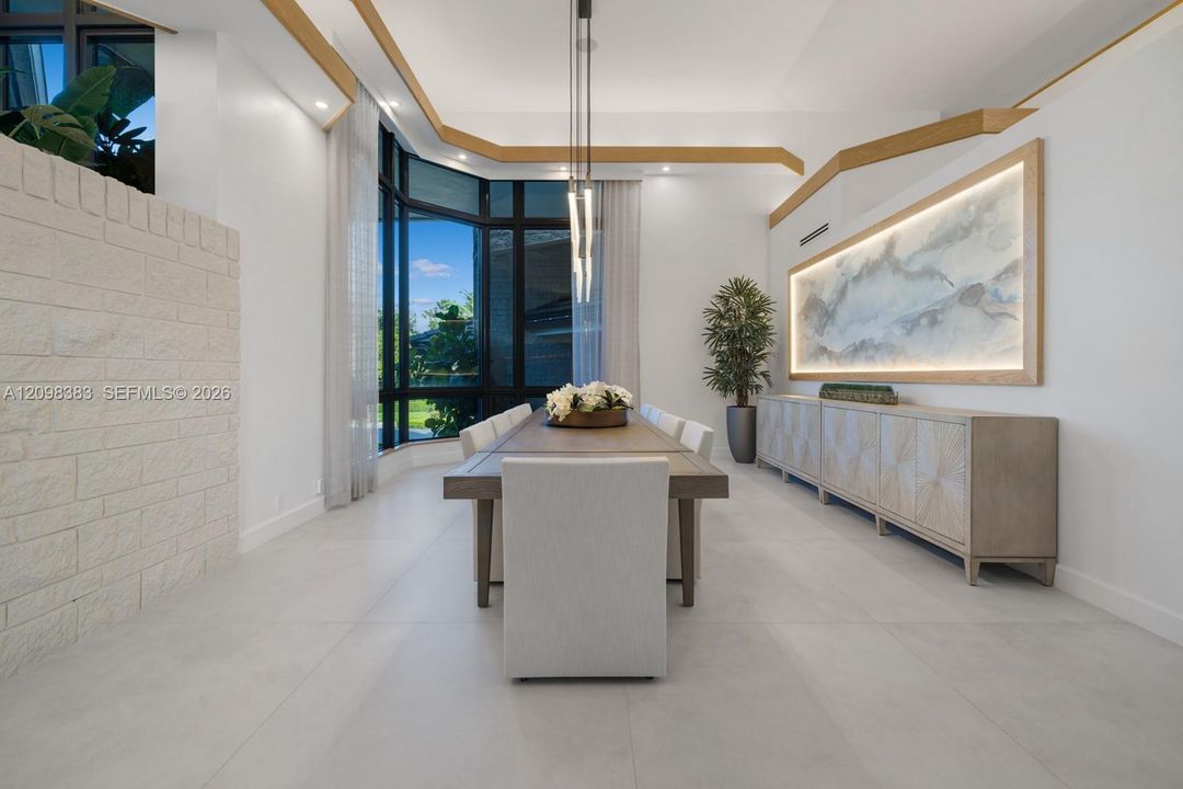 Luxury dining room at 2965 Surrey Lane in Windmill Ranch Estates, designed for sophisticated entertaining.