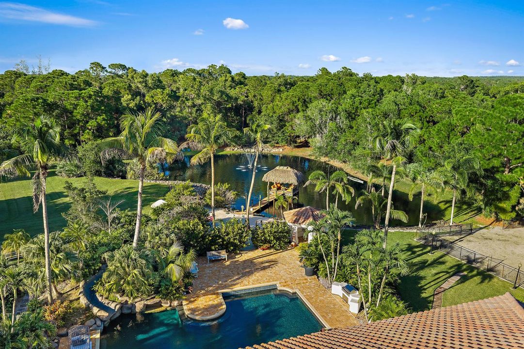 Estate Pool and Lake Setting