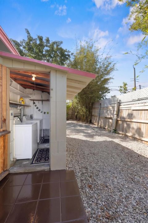 Laundry room outside