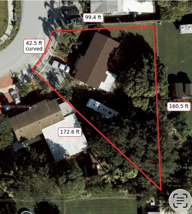 Property Survey Map. Indicating the parcel dimensions and boundaries of the property
