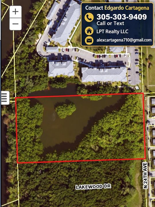 Aerial Property Map with Wetland Parcel