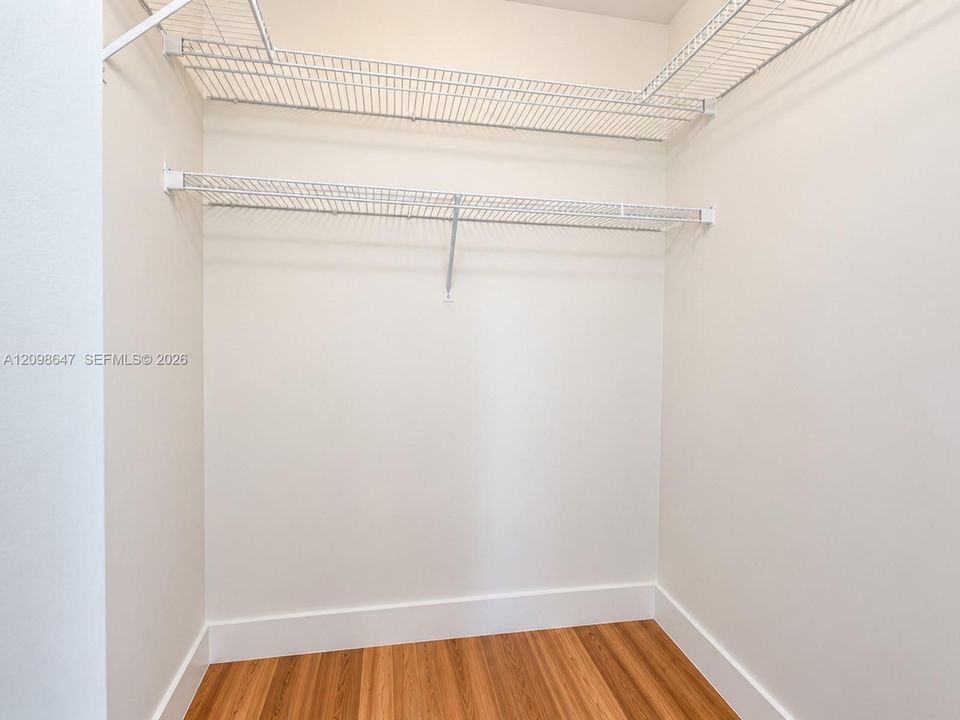 Generous walk-in closet space.
