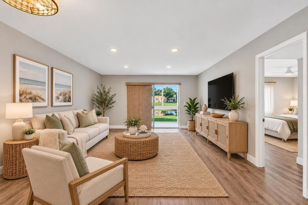 Virtually Staged Living Room- Lake Evely