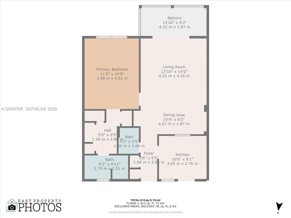 For Rent: $1,850 (1 beds, 1 baths, 812 Square Feet)