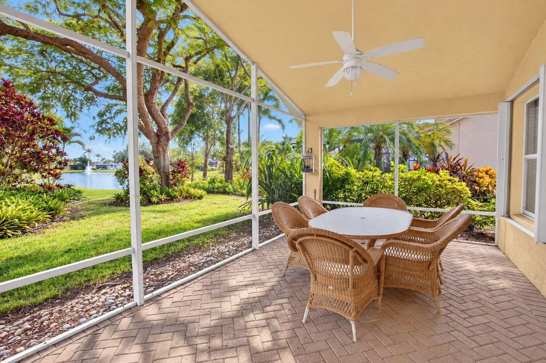 large screened covered lakeview patio