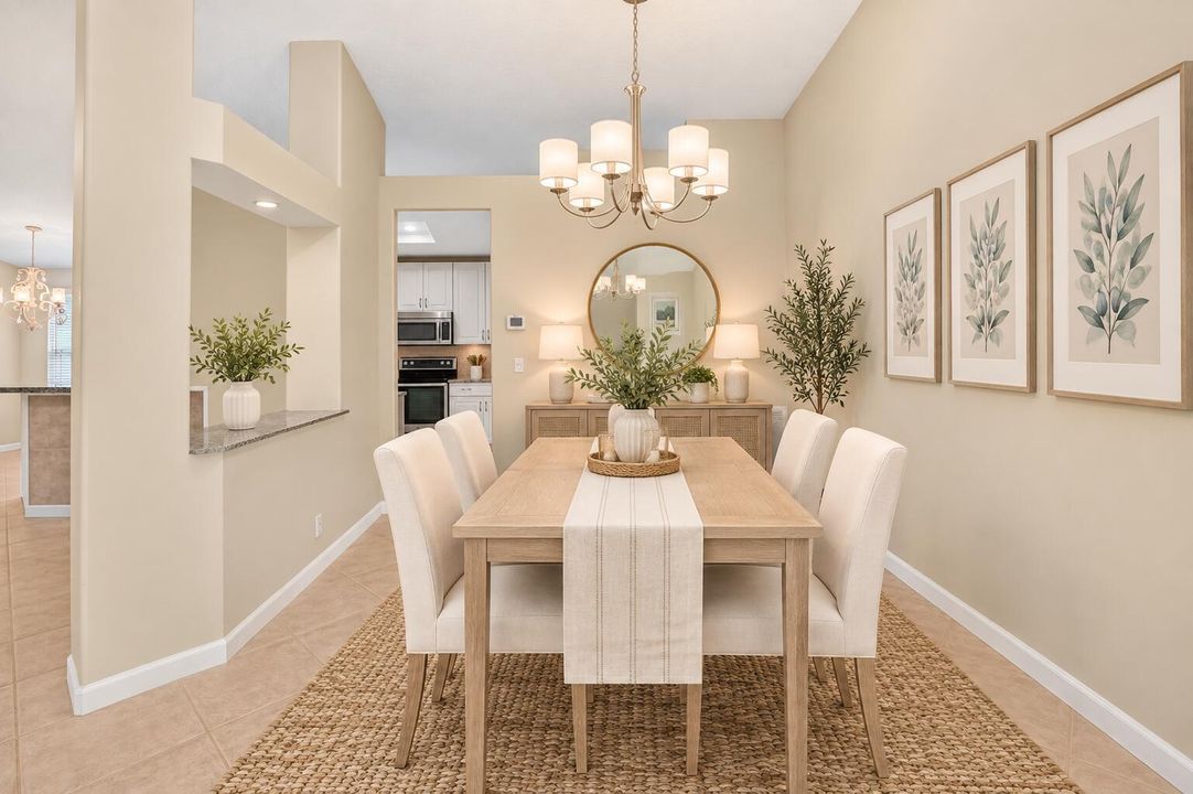 Virtually staged dinng room