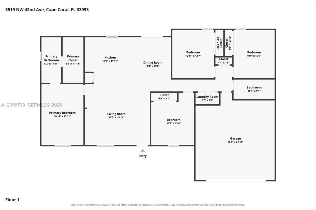 En Venta: $315,000 (4 camas, 2 baños, 1613 Pies cuadrados)
