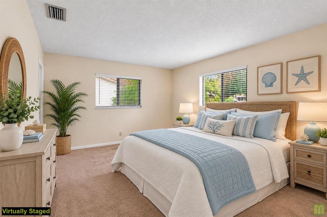 Primary Bedroom - staged