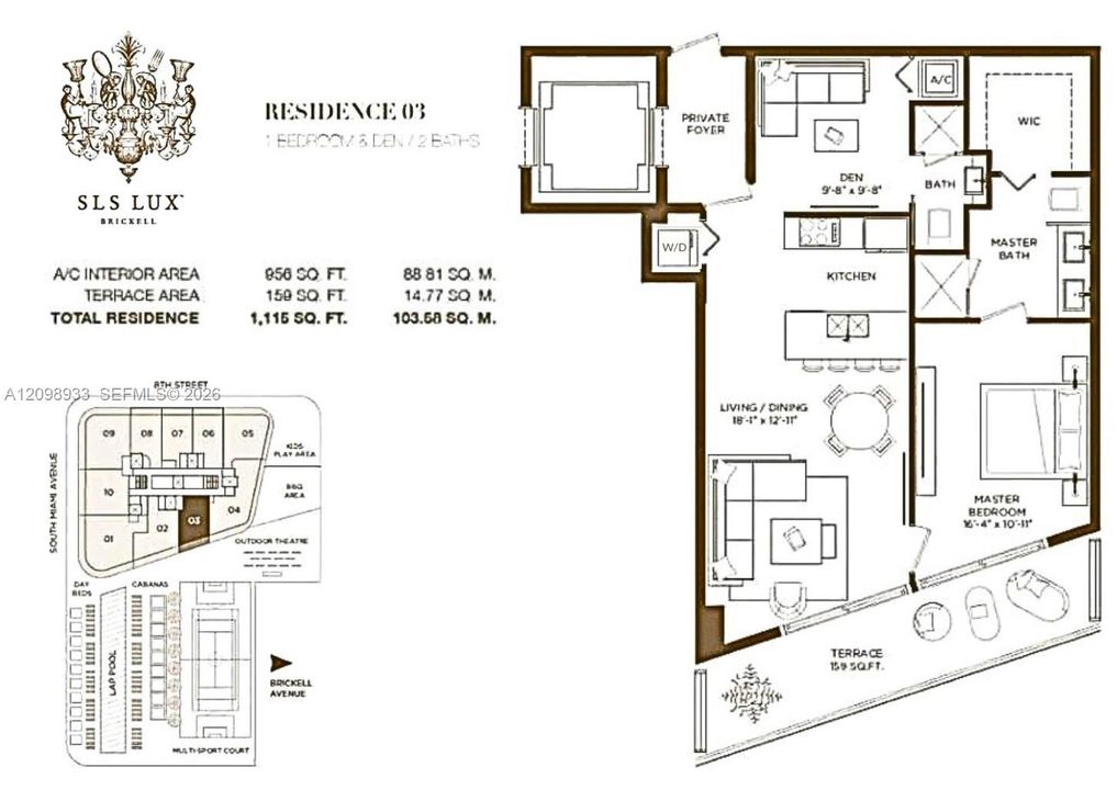 For Sale: $590,000 (1 beds, 2 baths, 838 Square Feet)