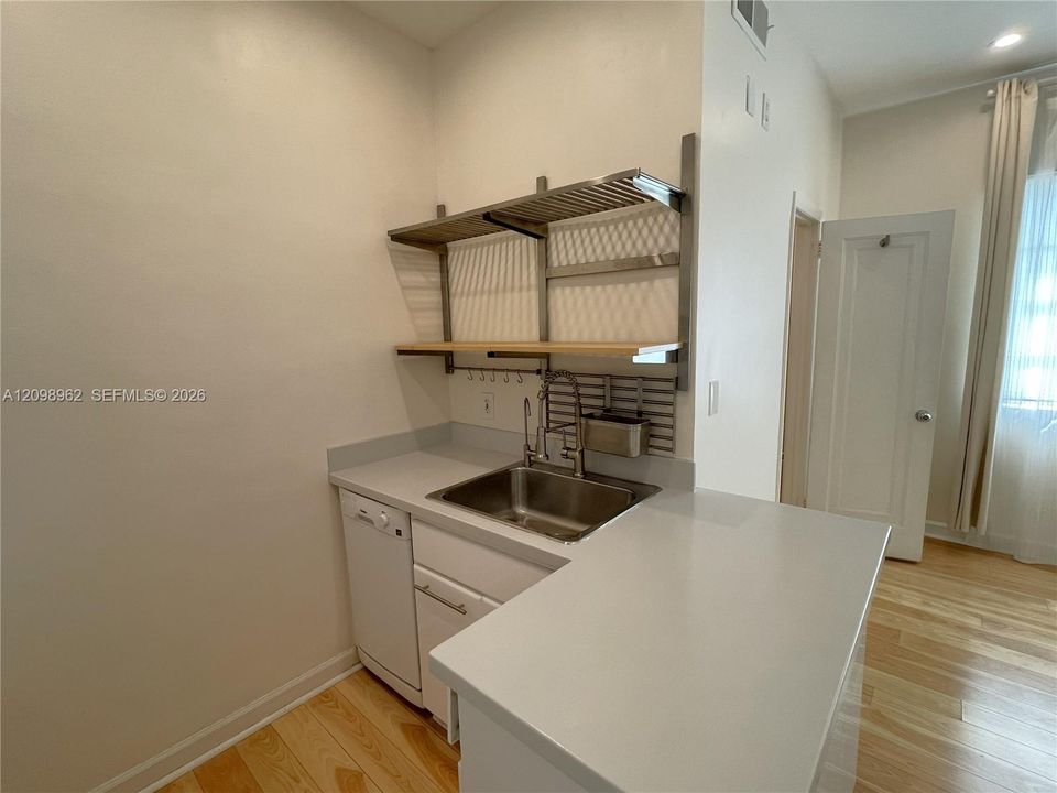 Dishwasher and counter