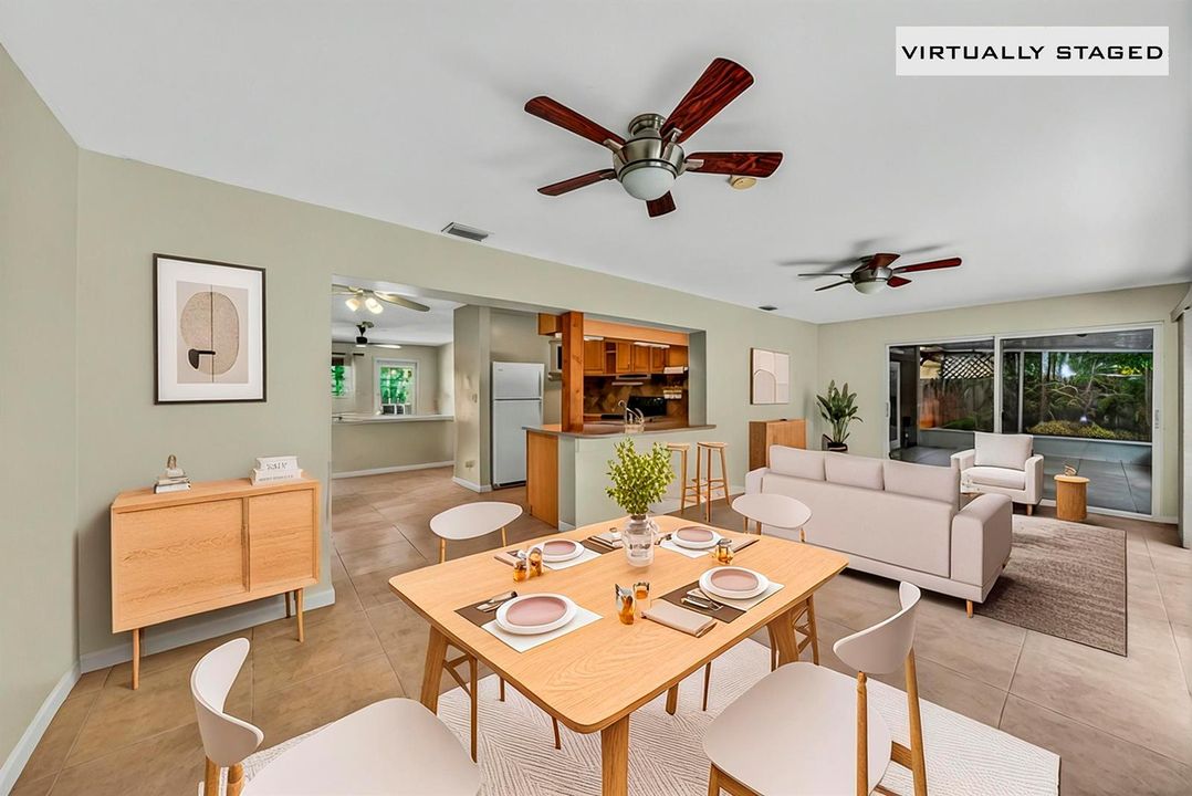 living dining staged