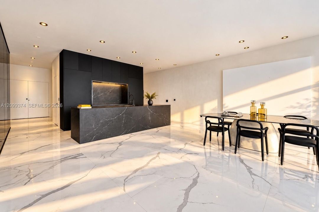 Expansive main living level with custom kitchen