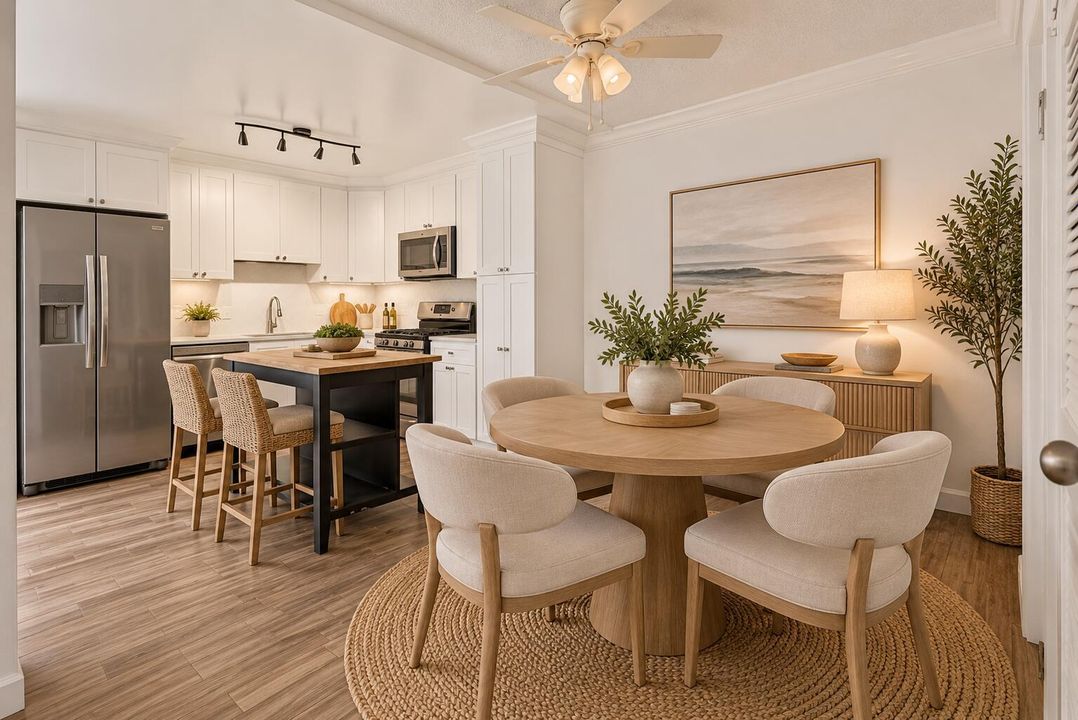 Warm Coastal Open-Plan Dining Kitchen