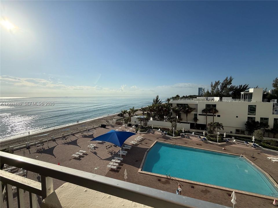 Pool deck and ocean views