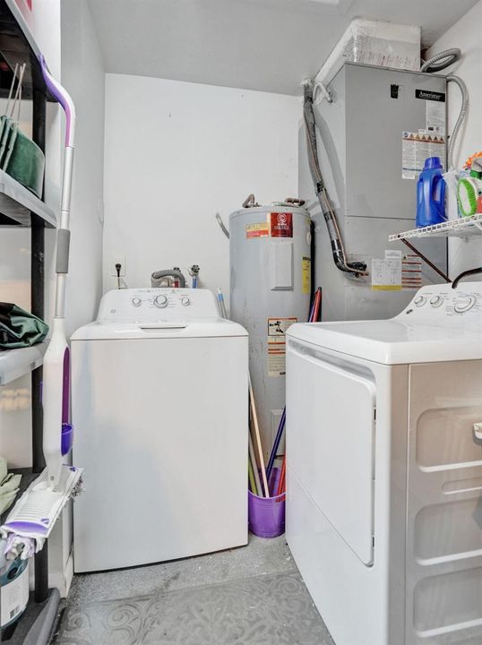 Laundry area in garage