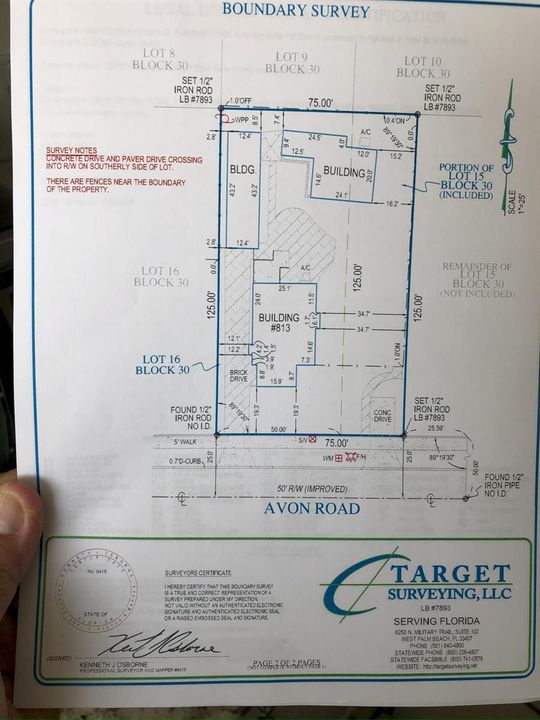 813 Avon Road Survey