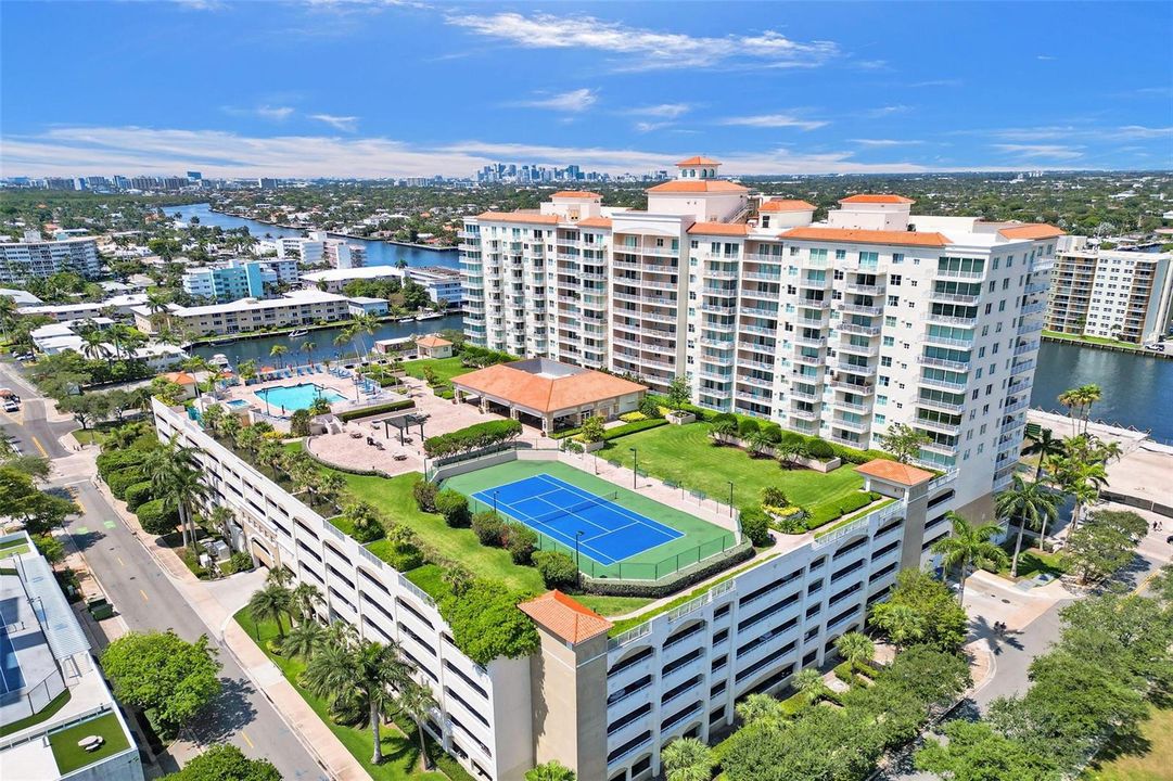 Building, Tennis and Pool