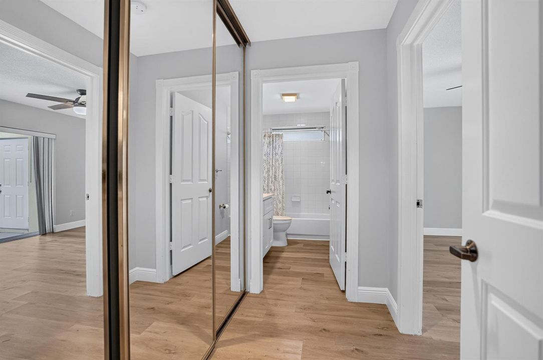 Hallway to second bed and bath