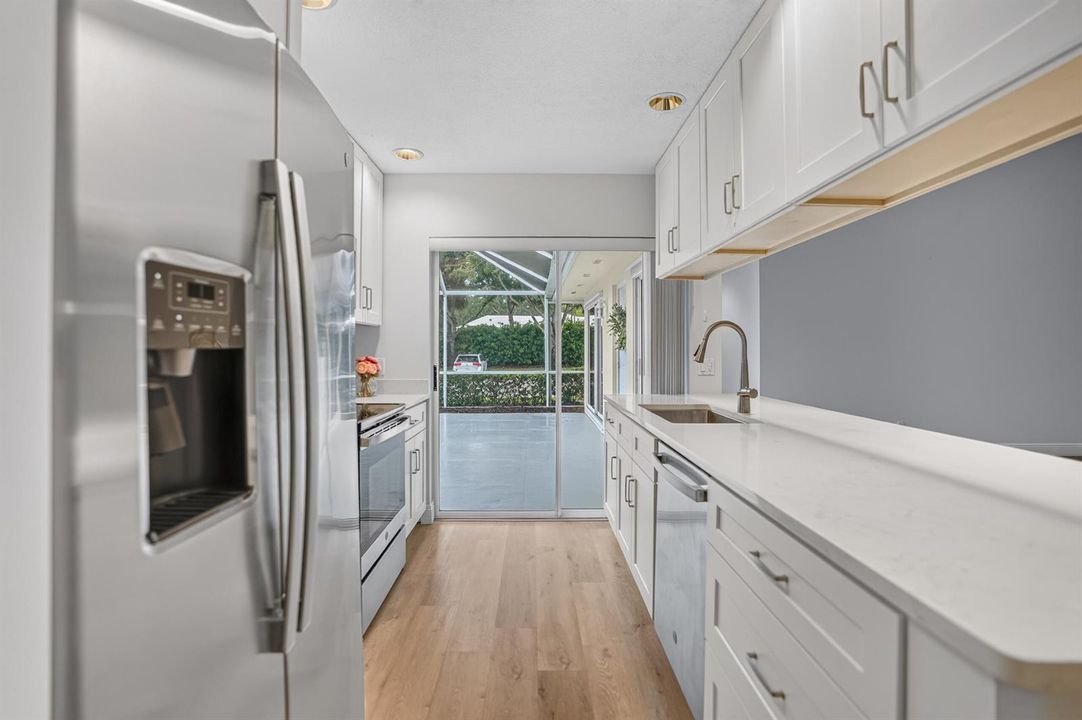 Kitchen opens to patio