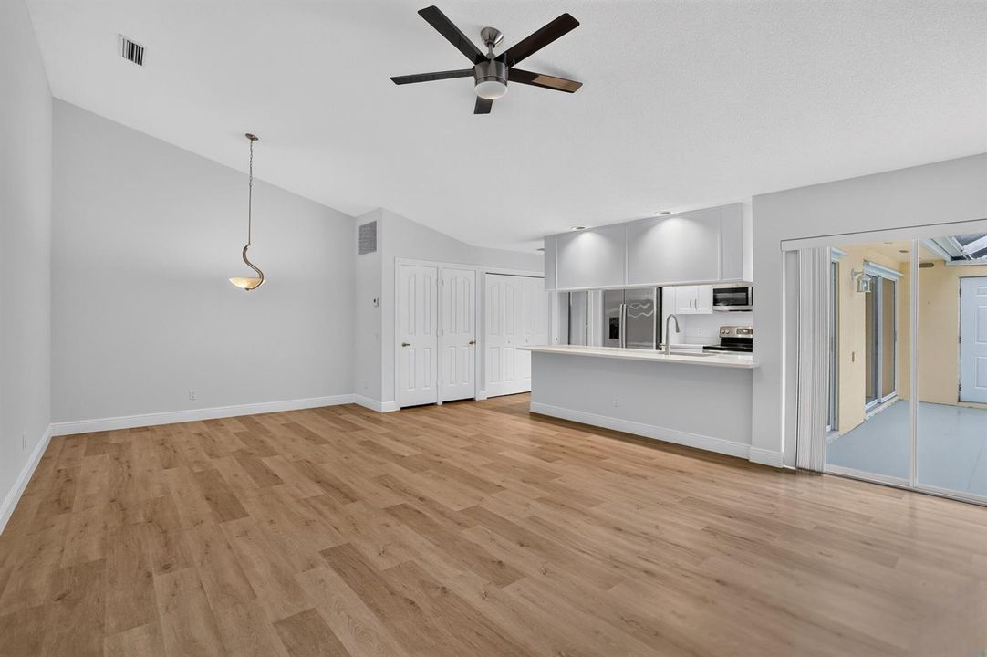 Large living and dining room