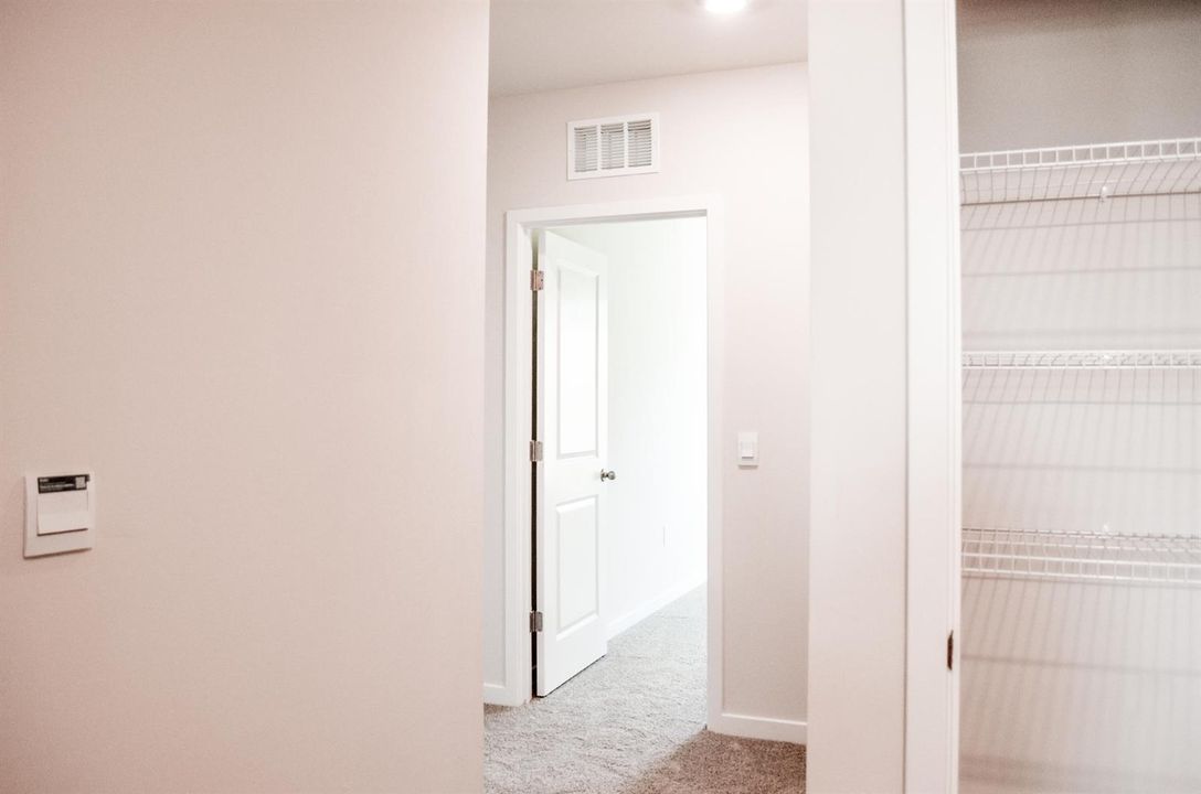 hallway storage space linen closet