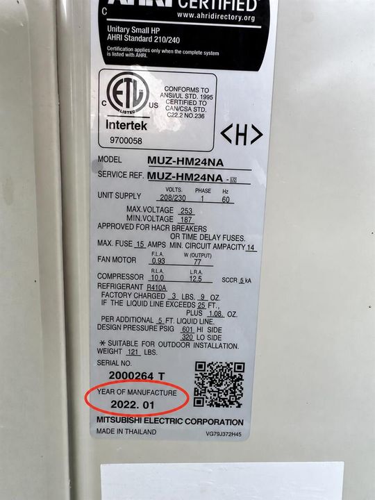 HVAC Equipment Label Highlighting Manufa