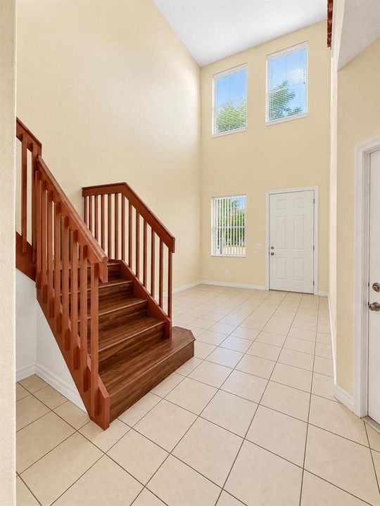 Family room, and staircase