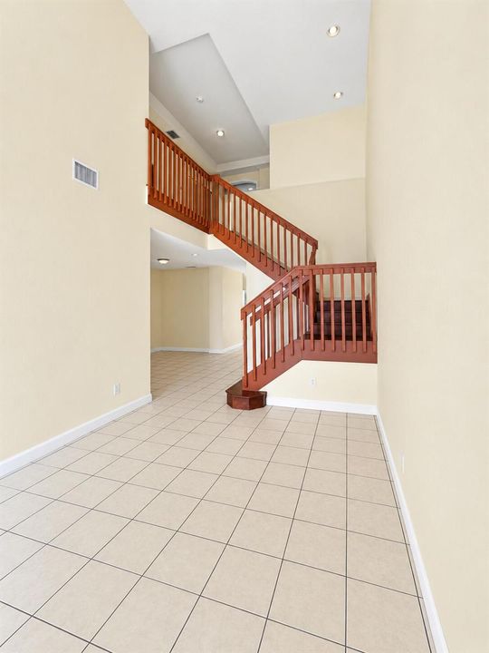 Front entrance and family room