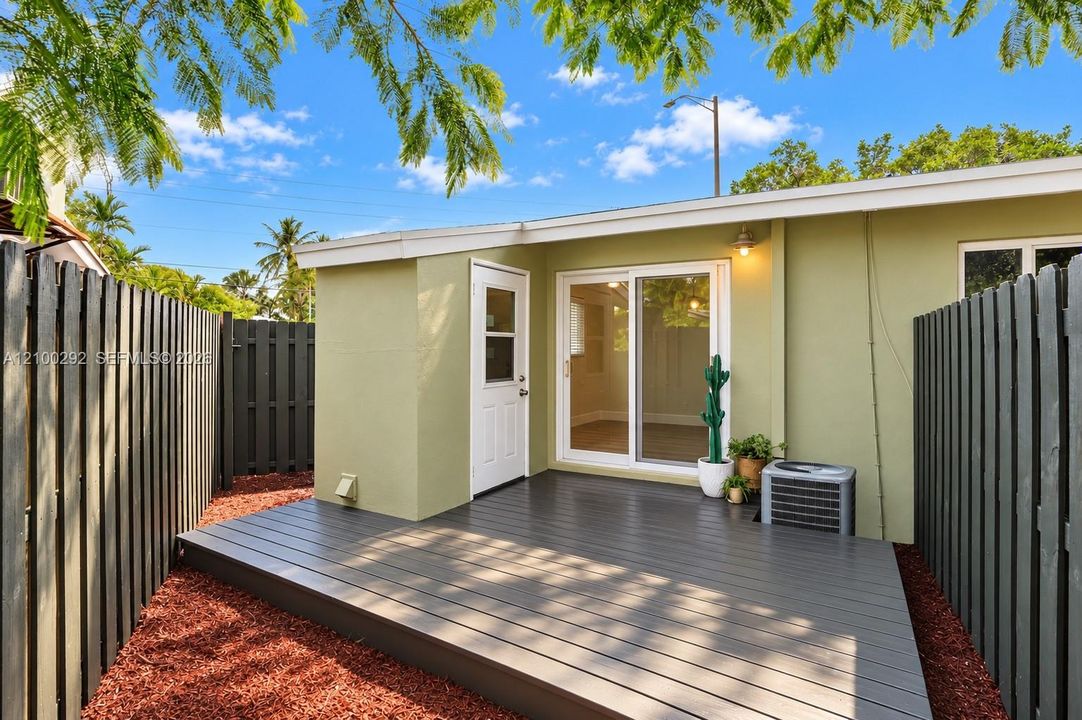 Private outdoor space and fully enclosed deck off the bedroom.