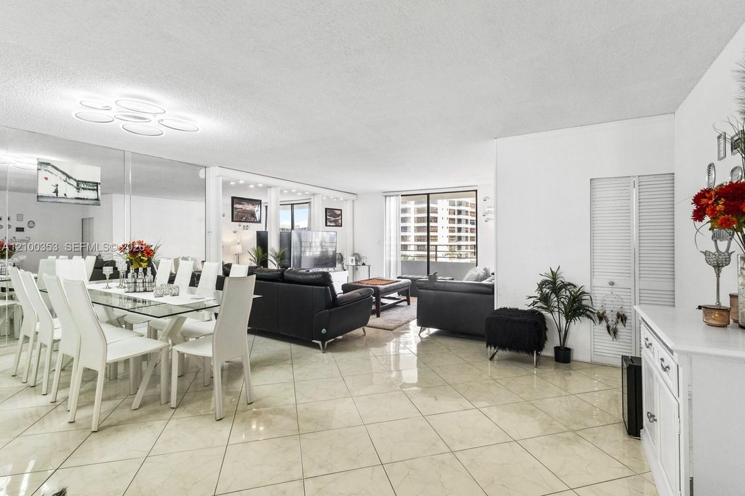 Open living and dining area