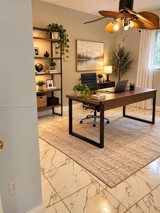 Office-bedroom virtually staged