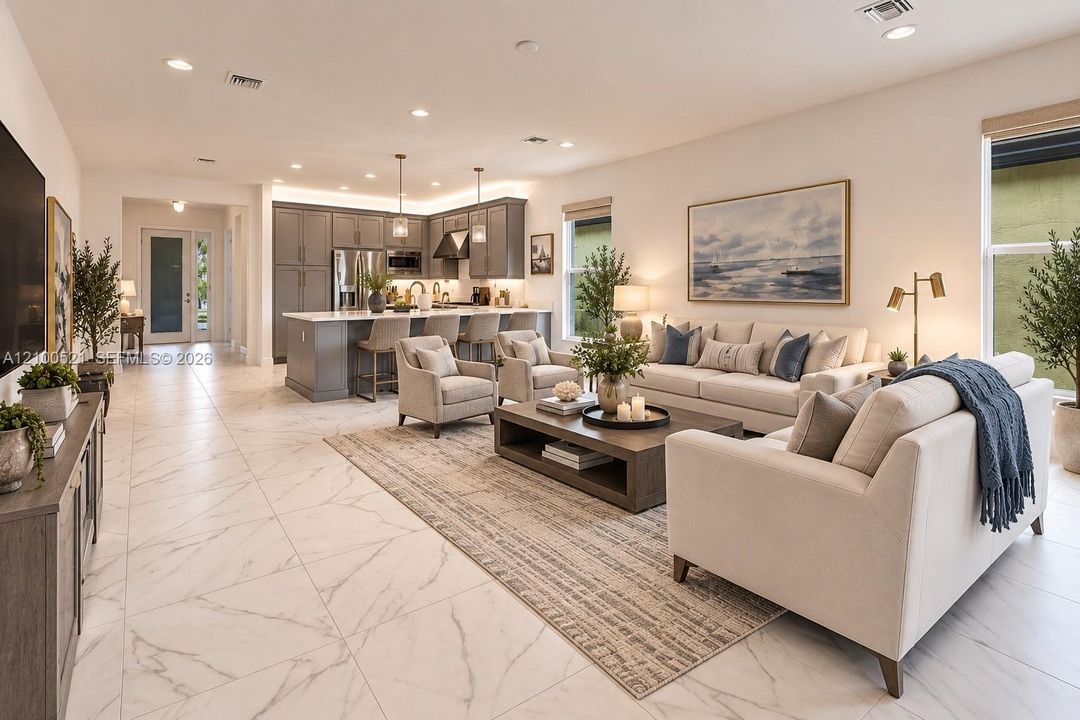 Living room - virtually staged