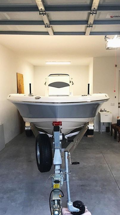 Boat in garage