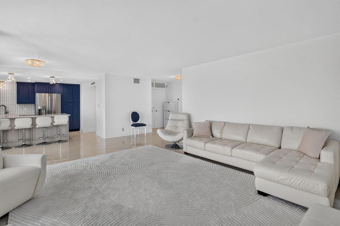 Living Room open to renovated kitchen