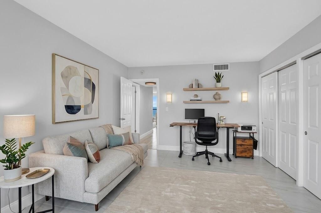 Virtually staged guest bedroom