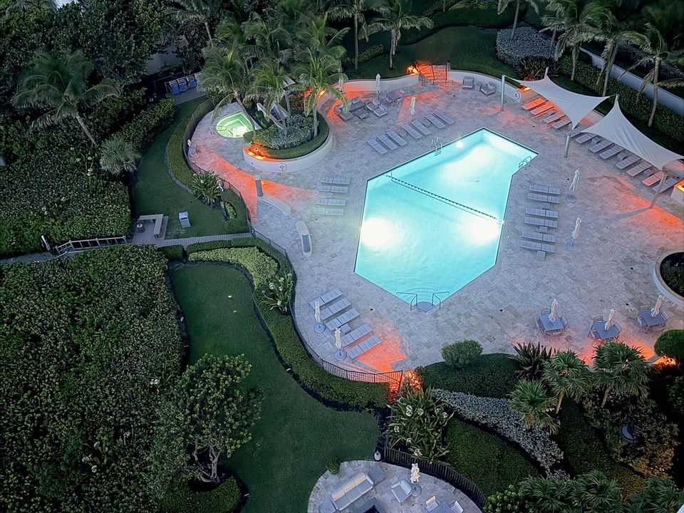 Pool view at night