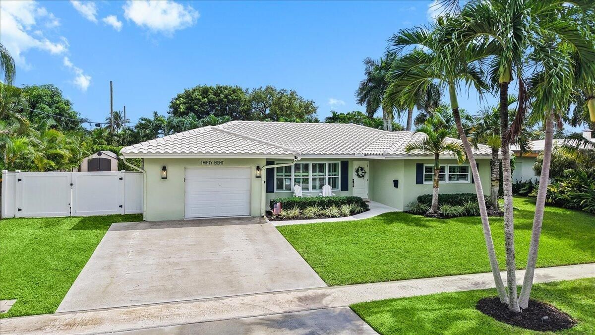 West-Facing Front | Mature Palms