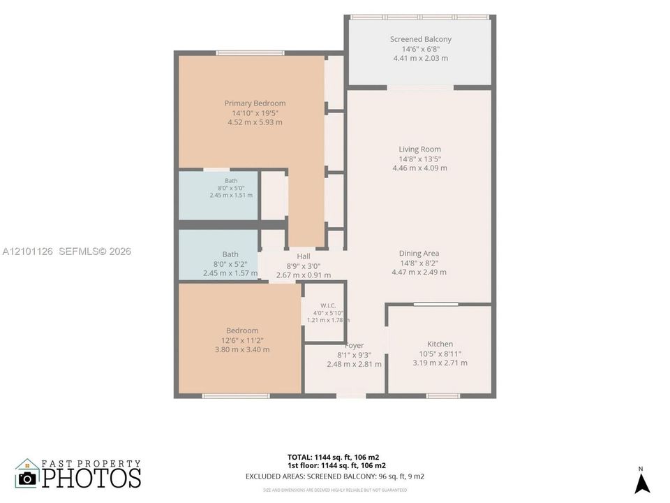 For Sale: $239,000 (2 beds, 2 baths, 1144 Square Feet)