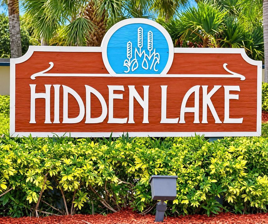Hidden Lake Tropical Entrance Sign