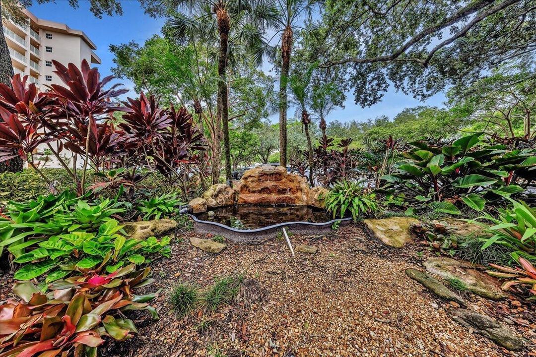 Zen fountain that greets you as you