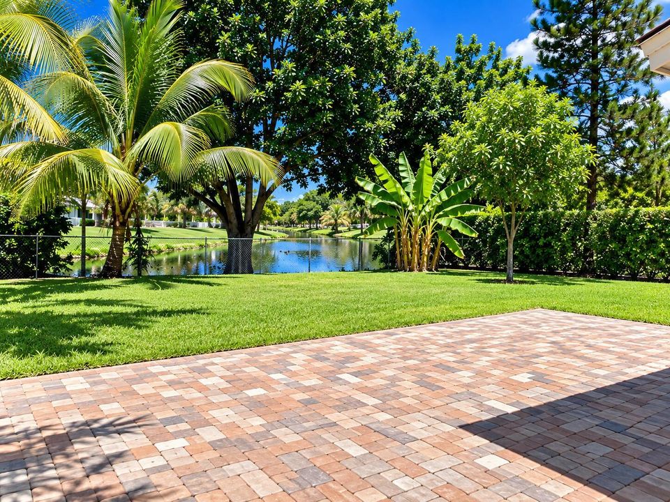 Tropical Backyard Patio by the Canal