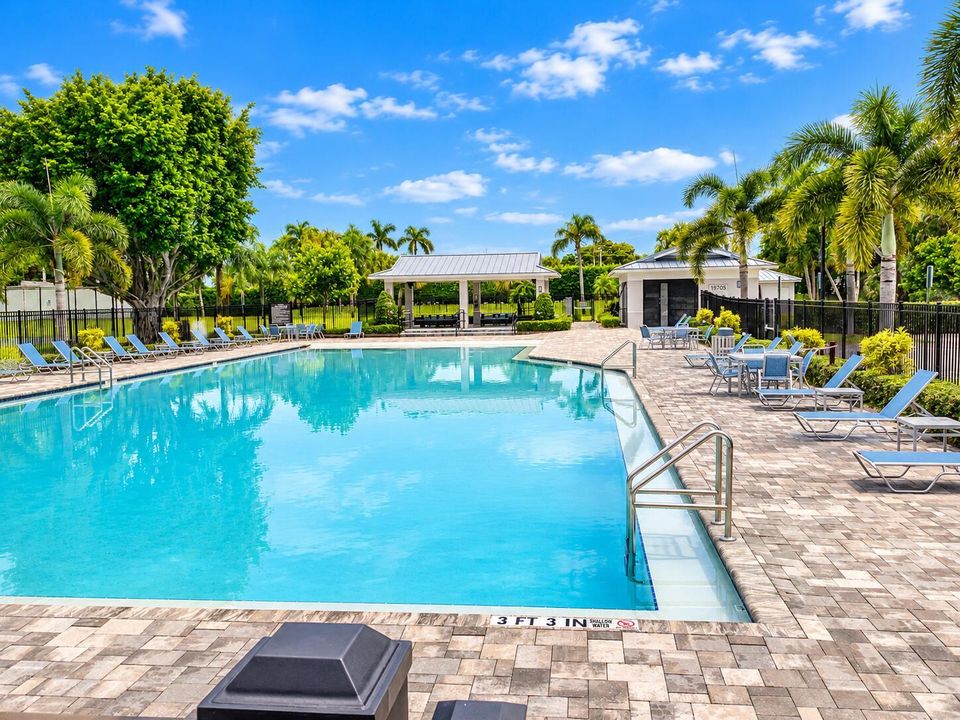 Bright Resort Pool with Pavilion and Pal