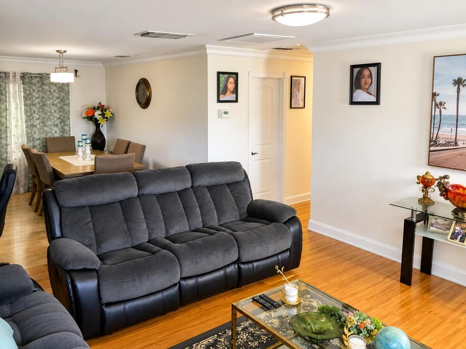 Warm Modern Living and Dining Space