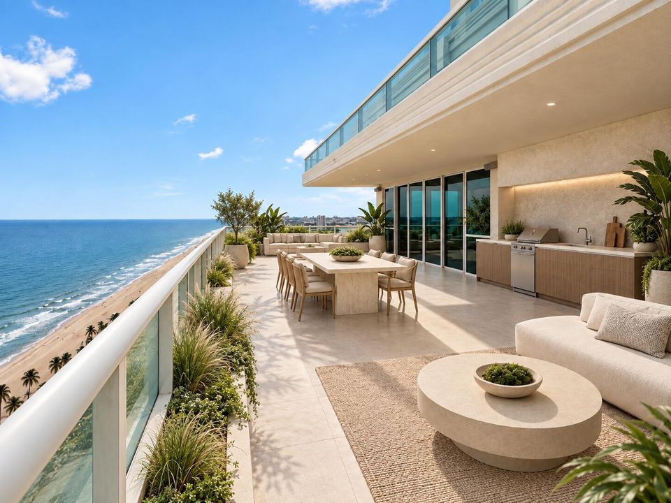 Lush Luxury Oceanfront Penthouse Terrace