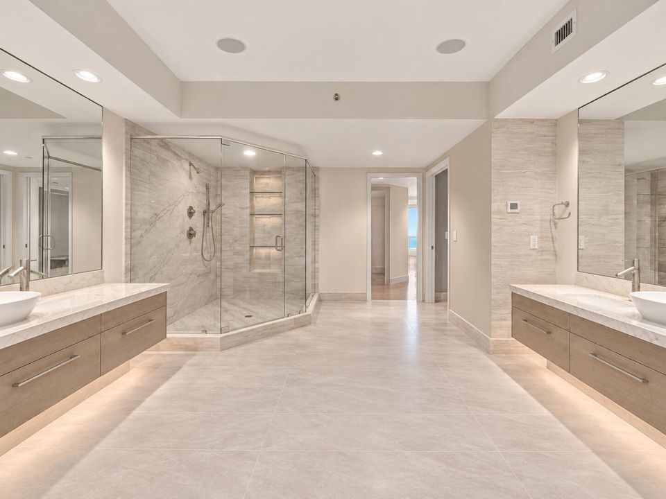 Serene Symmetrical Luxury Spa Bathroom