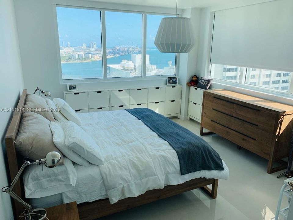 Master bedroom with electric black out