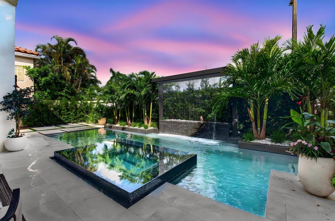 exterior pool twilight