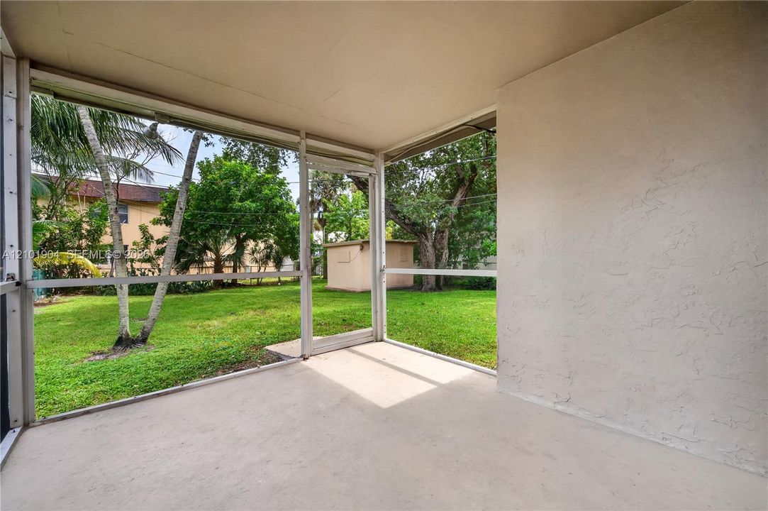 Screened patio.
