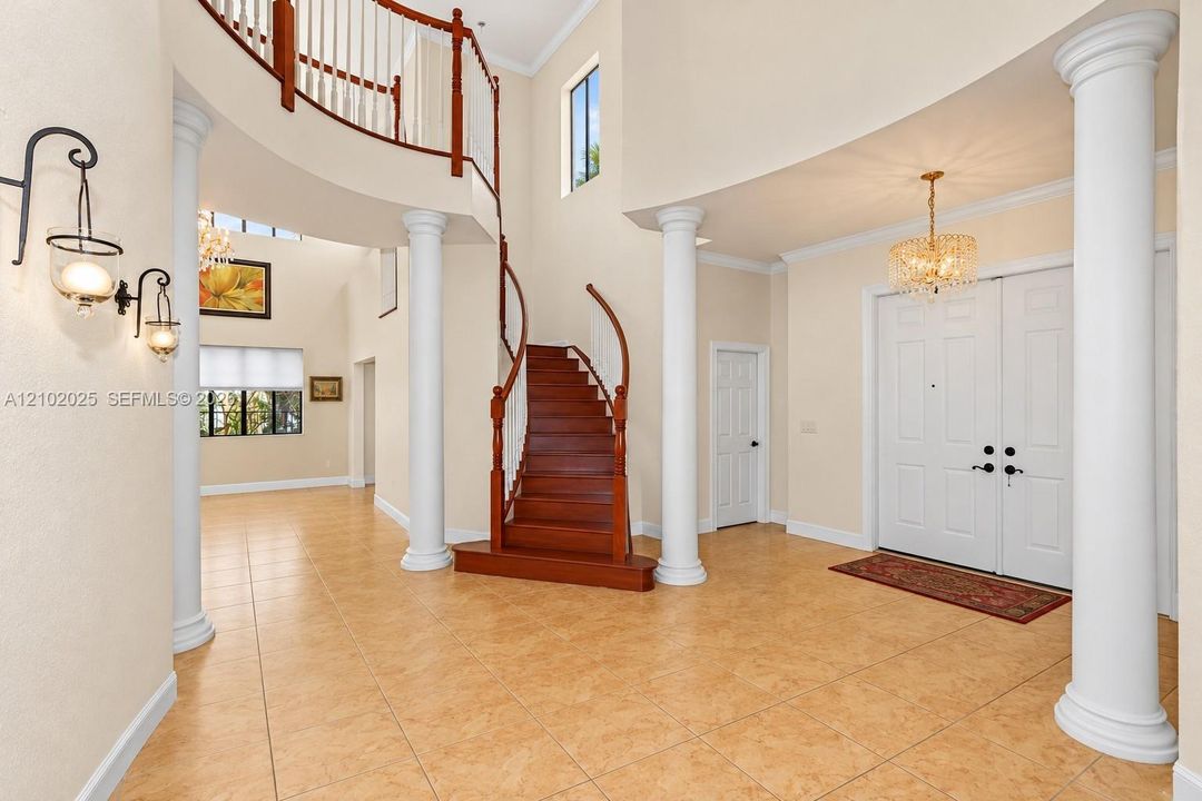 Foyer with Curved Staircase